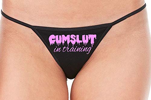 Cumslut in Training - Black String Side Thong Underwear