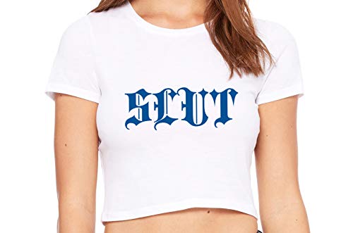 Knaughty Knickers Slut Gothic Medieval Tatoo Look BDSM White Crop Tank Top