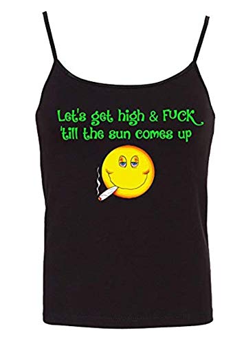 Knaughty Knickers Lets Get High and Fuck till the Sun Comes Up Fun Flirty Camisole Cami Tank Top Sleep Wear fitted scoop neck
