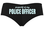 Knaughty Knickers Property of My Police Officer LEO Wife Black Boyshort Panties