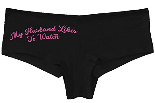 Knaughty Knickers My Husband Likes To Watch Swinger Black Boyshort Underwear