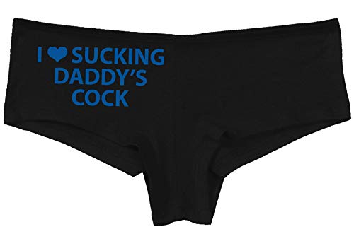 Knaughty Knickers I Love Sucking Daddys Cock DDLG Oral Black Boyshort Underwear
