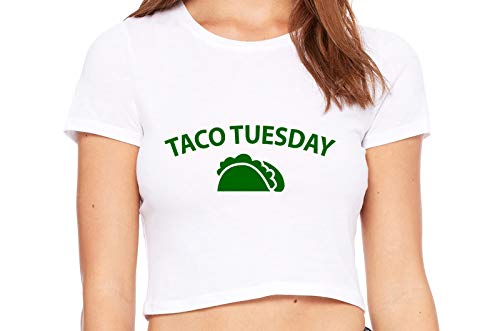 Knaughty Knickers Eat My Taco Tuesday Lick Me Oral Sex White Crop Tank Top