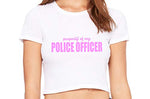 Knaughty Knickers Property of My Police Officer LEO Wife White Crop Tank Top