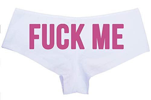 Knaughty Knickers Fuck Me Slut Underwear White Boyshort Panties hotwife hot Wife