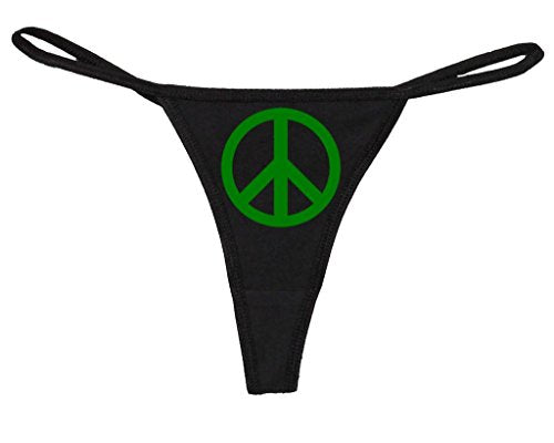 Knaughty Knickers Women's Peace Sign Hippy Love Happy Cute Thong
