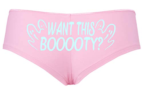 Knaughty Knickers Want This Booty Boo Funny Flirty Halloween Sexy Pink Boyshort