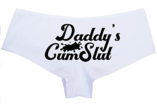 Knaughty Knickers Daddys Little Cumslut Submissive Oral Slut White Boyshort DDLG