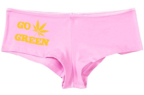 Kanughty Knickers Women's Go Green Fun Rave Booty Hot Sexy Boyshort Soft Pink