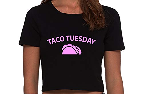 Knaughty Knickers Eat My Taco Tuesday Lick Me Oral Sex Black Cropped Tank Top