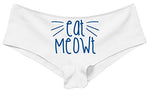 Knaughty Knickers Eat Meowt Pussy Cat Whiskers Kitten Oral pet Play White Panties