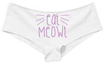 Knaughty Knickers Eat Meowt Pussy Cat Whiskers Kitten Oral pet Play White Panties