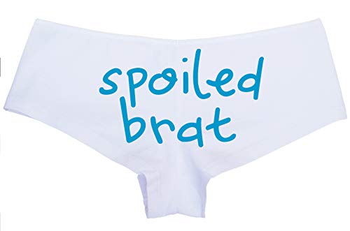 Knaughty Knickers Spoiled Brat DDLG Sexy White Boyshort Panties for Little Sub