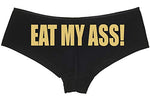 Knaughty Knickers Eat My Ass Oral Anal slut boyshort panties underwear black