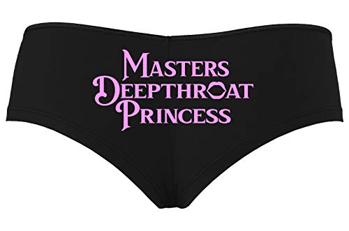 Knaughty Knickers Masters Deepthroat Princess Oral Sex Black Boyshort Panties