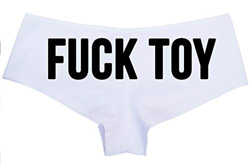 Knaughty Knickers Fucktoy Fuck Toy Boyshort Owned BDSM Slut White Panties DDLG