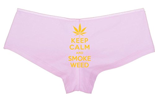 Knaughty Knickers Women's Keep Calm Smoke Weed Funny Pot Hot Sexy Boyshort