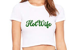 Knaughty Knickers HotWife Life Shared Lifestyle Hot Wife White Crop Tank Top