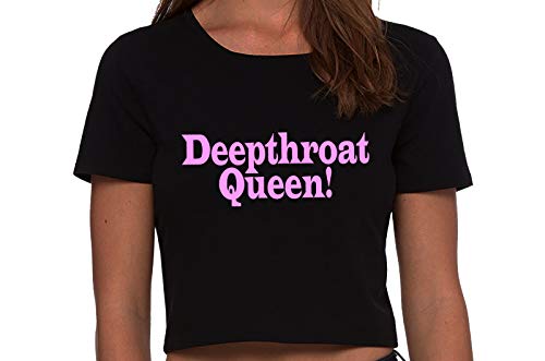 Knaughty Knickers Deepthroat Queen Deep Throat Expert Black Cropped Tank Top