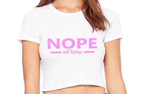 Knaughty Knickers Nope Not Today No Sex Cuck Hubby White Crop Tank Top