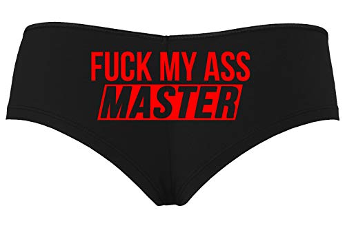 Knaughty Knickers Fuck My Ass Master Anal Play Cumslut Black Boyshort Panties