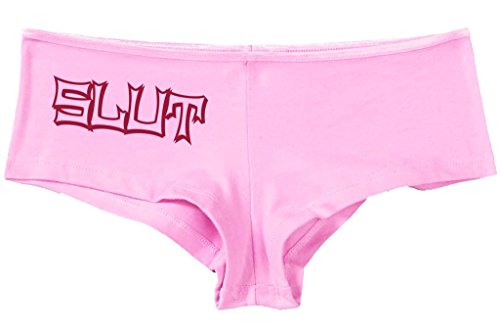 Kanughty Knickers Women's Show Your Slutty Side in These Hot Slut Boyshort Soft Pink