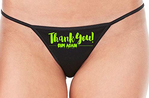 Knaughty Knickers Thank You Cum Again Flirty Cumslut Black String Thong Panty