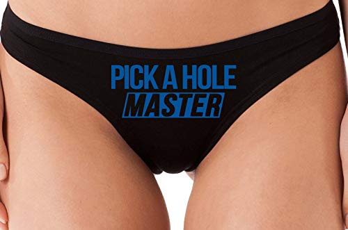 Knaughty Knickers Pick A Hole Master Mouth Ass Pussy Slut Black Thong Underwear