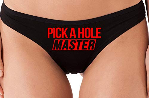 Knaughty Knickers Pick A Hole Master Mouth Ass Pussy Slut Black Thong Underwear