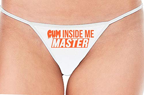 Knaughty Knickers Cum Inside Me Master Give Me Creampie White String Thong Panty