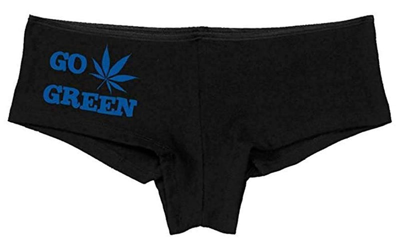 Kanughty Knickers Women's Go Green Fun Rave Booty Hot Sexy Boyshort