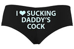 Knaughty Knickers I Love Sucking Daddys Cock DDLG Oral Black Boyshort Panties