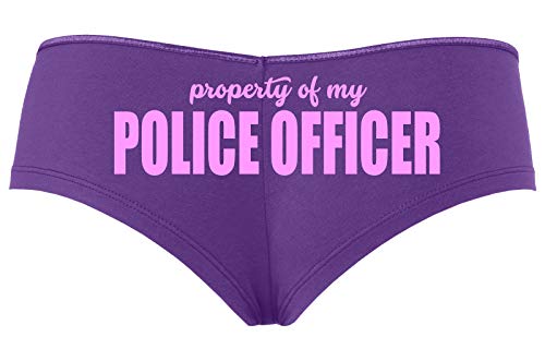 Knaughty Knickers Property of My Police Officer LEO Wife Slutty Purple Boyshort