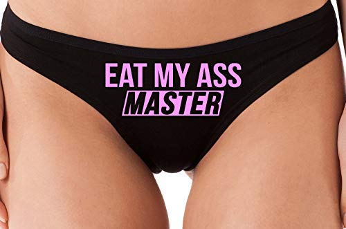Knaughty Knickers Eat My Ass Master Lick It Submissive Black Thong Underwear