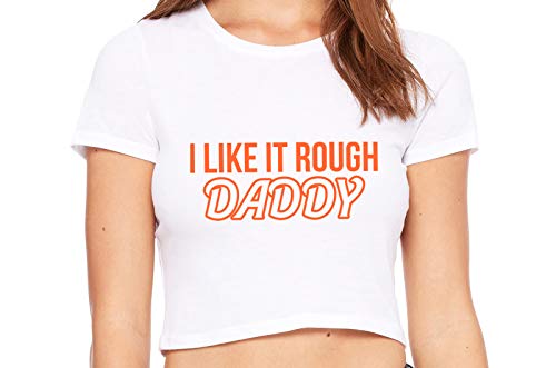Knaughty Knickers I Like It Rough Daddy Spank Dominate White Crop Tank Top