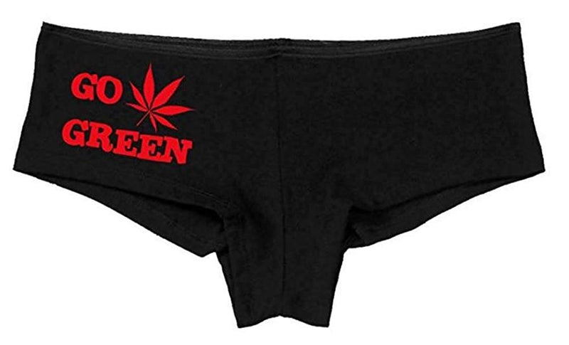 Kanughty Knickers Women's Go Green Fun Rave Booty Hot Sexy Boyshort