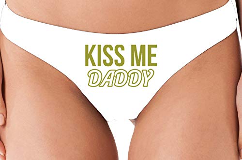 Knaughty Knickers Kiss Me Daddy Snuggle BabyGirl Master White Thong Underwear