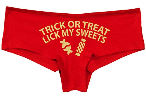 Knaughty Knickers Trick Or Treat Lick My Sweets Halloween Red Boyshort Eat Me