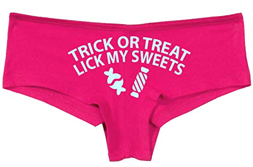 Knaughty Knickers Trick Or Treat Lick My Sweets Halloween Sexy Hot Pink Boyshort