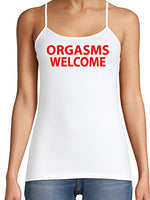 Knaughty Knickers Orgasms Welcome Please Me Pleasure Me White Camisole Tank Top