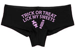 Knaughty Knickers Trick Or Treat Lick My Sweets Halloween Sexy Black Boyshort