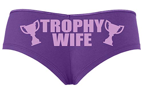 Knaughty Knickers Trophy Wife Panty Game Shower Gift Hotwife Sexy Purple Boyshort