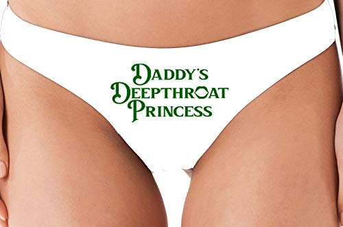 Knaughty Knickers Daddys Deepthroat Princess Sexy DDLG White Thong Underwear