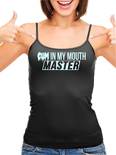 Knaughty Knickers Cum In My Mouth Master Blow Job Slut Black Camisole Tank Top