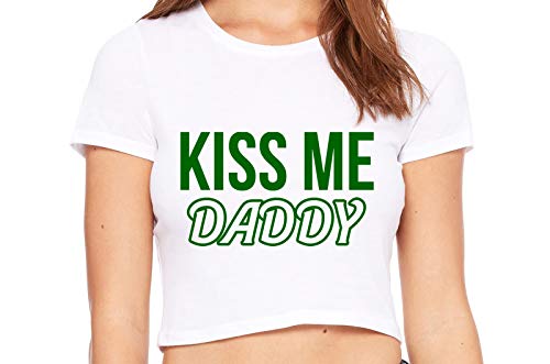 Knaughty Knickers Kiss Me Daddy Snuggle BabyGirl Master White Crop Tank Top