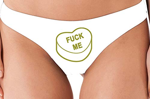 Knaughty Knickers Valentines Candy Fuck Me Flirty White Thong Underwear Slut