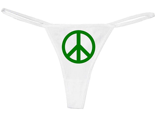 Knaughty Knickers Women's Peace Sign Hippy Love Happy Cute Thong