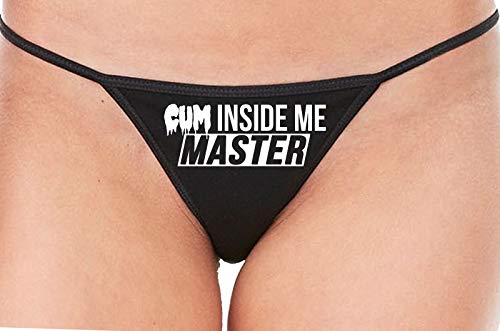 Knaughty Knickers Cum Inside Me Master Give Me Creampie Black String Thong Panty