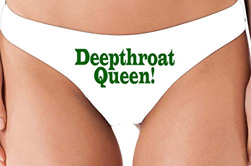 Knaughty Knickers Deepthroat Queen Deep Throat Oral Expert White Thong Underwear