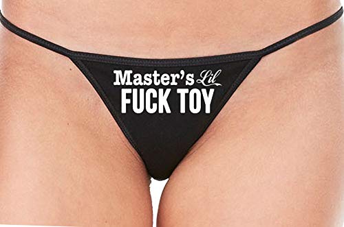 Knaughty Knickers Masters Little Fuck Toy Piece Of Ass Black String Thong Panty
